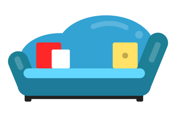 A Blue Sofa Graphic for Elegant Local Business Branding