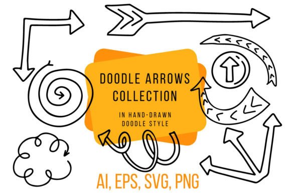 A Hand Drawn Doodle Arrows Collection for Commercial Graphics