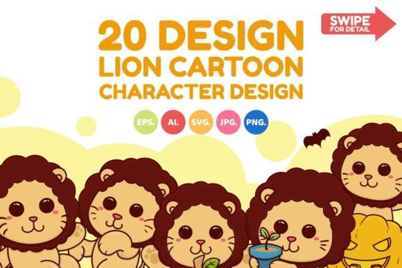 A Happy Lion Cartoon Doodle for Friendly Business Graphics