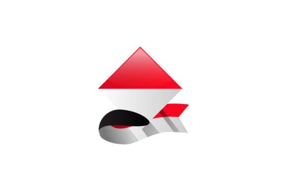 A Vibrant Geometric Flag Indonesia Ribbon Design Asset