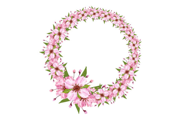 A Watercolor Cherry Blossom Frame Border for Elegant Brand Graphics