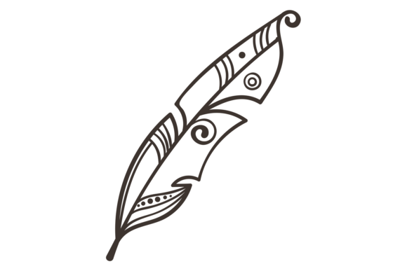 Boho Quill Graphics: A Hand Drawn Feather for Crafters