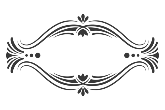 Calligraphic Vintage Text Frame for Embroidery
