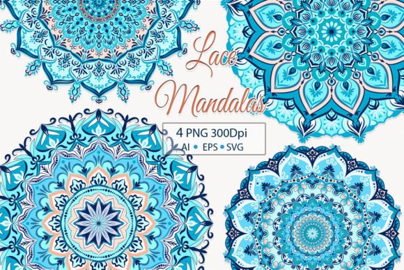 Elevating Local Brands with Luxurious Blue Mandala Graphics