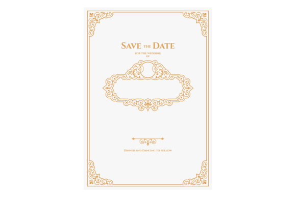 Wedding Invitation Graphics: A Publisher's Review of Luxury Golden Frame Illustrations