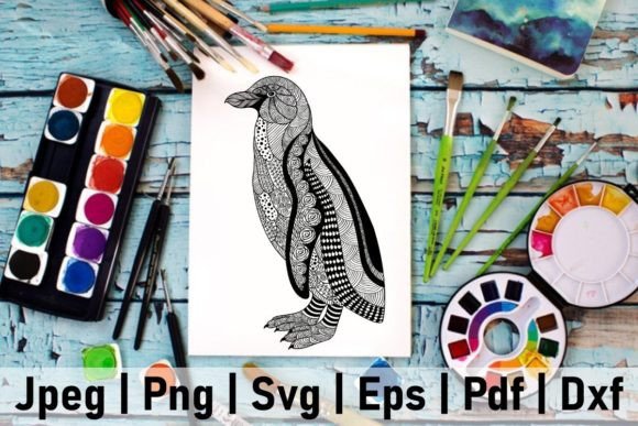 Zentangle Penguin: An Intricate Graphic Asset for Branding
